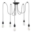 Hanglamp Met 5 Lamphouders E27 Metaal Zwart