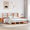 Bed Met Boekenkast Zonder Matras Hout