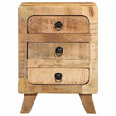 Nachtkastje 37X32X50 Cm Massief Hout Ruw Mangohout
