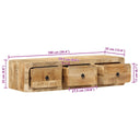 Tv-Wandmeubel 100X32X25 Cm Massief Hout Ruw Mangohout