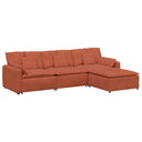 Modulaire Bank Met Voetenbank En Kussens Rood Oranje