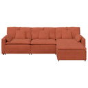 Modulaire Bank Met Voetenbank En Kussens Rood Oranje