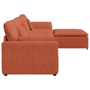 Modulaire Bank Met Voetenbank En Kussens Rood Oranje