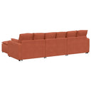 Modulaire Bank Met Voetenbank En Kussens Rood Oranje