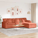 Modulaire Bank Met Voetenbank En Kussens Rood Oranje