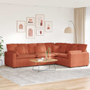 Modulaire Bank Met Kussens Corduroy Stof Oranje