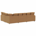 Modulaire Bank Met Kussens Gekrulde Wolachtige Stof