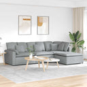 Modulaire Bank Met Voetenbank En Kussens Stof Kleurig