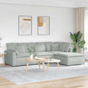Modulaire Bank Met Voetenbank En Kussens Fluweel