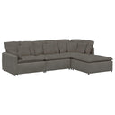 Modulaire Bank Met Voetenbank&Kussens Corduroy Stof