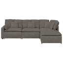Modulaire Bank Met Voetenbank&Kussens Corduroy Stof