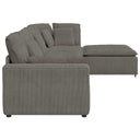 Modulaire Bank Met Voetenbank&Kussens Corduroy Stof
