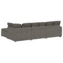 Modulaire Bank Met Voetenbank&Kussens Corduroy Stof