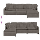 Modulaire Bank Met Voetenbank&Kussens Corduroy Stof