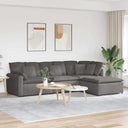 Modulaire Bank Met Voetenbank&Kussens Corduroy Stof
