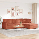 Modulaire Bank Met Voetenbank&Kussens Corduroy Stof