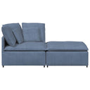 Modulaire Bank Met Voetenbank En Kussens Corduroy Stof