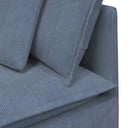 Modulaire Bank Met Voetenbank En Kussens Corduroy Stof
