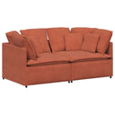 Modulaire Bank Met Kussens Corduroy Stof Oranje