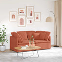 Modulaire Bank Met Kussens Corduroy Stof Oranje