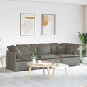 Modulaire Bank Met Kussens Corduroy Stof Lichtgroen Grijs