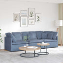 Modulaire Bank Met Kussens Corduroy Stof Lichtgroen Grijs