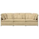 Modulaire Bank Met Kussens Corduroy Stof Lichtgroen Grijs
