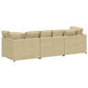 Modulaire Bank Met Kussens Corduroy Stof Lichtgroen Grijs
