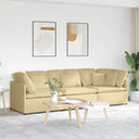 Modulaire Bank Met Kussens Corduroy Stof Lichtgroen Grijs