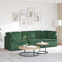 Modulaire Bank Met Kussens Corduroy Stof Lichtgroen Grijs