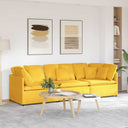Modulaire Bank Met Kussens Corduroy Stof Lichtgroen Grijs