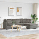 Modulaire Bank Met Voetenbank En Kussens Corduroy Stof