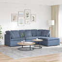 Modulaire Bank Met Voetenbank En Kussens Corduroy Stof
