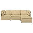 Modulaire Bank Met Voetenbank En Kussens Corduroy Stof