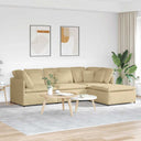 Modulaire Bank Met Voetenbank En Kussens Corduroy Stof
