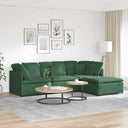 Modulaire Bank Met Voetenbank En Kussens Corduroy Stof