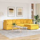 Modulaire Bank Met Voetenbank En Kussens Corduroy Stof