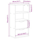 Bijzetkast Met Lades 40X24X79 Cm Massief Grenenhout