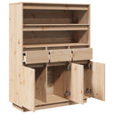 Hoge Kast 89X34X116,5 Cm Massief Grenenhout