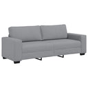 3-Delige Loungeset Met Kussens Stof Lichtgrijs