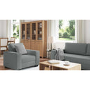 3-Delige Loungeset Met Kussens Stof Donkergrijs