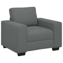 3-Delige Loungeset Met Kussens Stof Donkergrijs