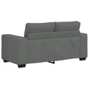 3-Delige Loungeset Met Kussens Stof Donkergrijs