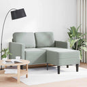 2-Zitsbank Met Ligstoel L-Vormig 125 Cm Fluweel