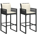 3-Delige Tuinbarset Met Kussens Poly Rattan Acacia