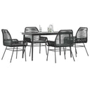 5-Delige Tuinset Met Kussens Poly Rattan Glas