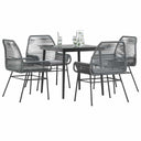 5-Delige Tuinset Met Kussens Poly Rattan Glas