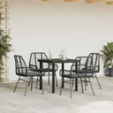 5-Delige Tuinset Met Kussens Poly Rattan Glas