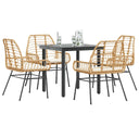 5-Delige Tuinset Met Kussens Poly Rattan Glas
