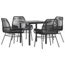 5-Delige Tuinset Met Kussens Poly Rattan Glas